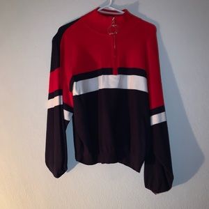 Color Block Quarter Zip Sweater